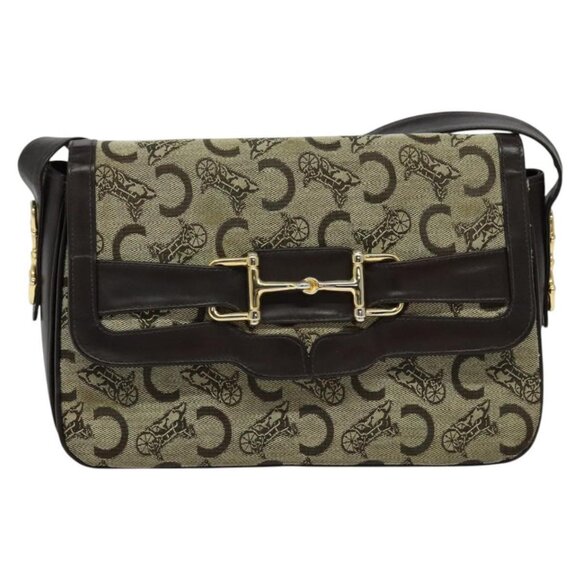 CELINE C Sulky Shoulder Bag Canvas Beige Auth - Picture 2 of 16